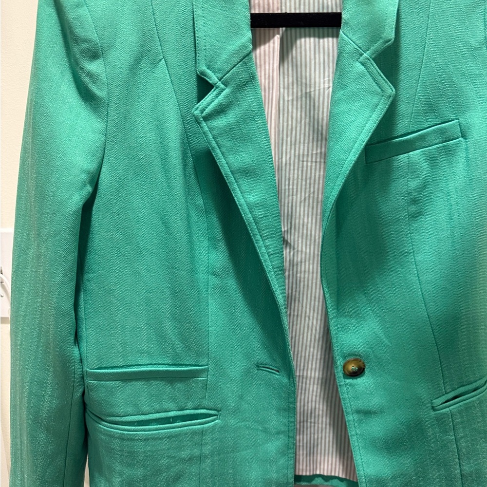 Teal Blazer with Button Detail
